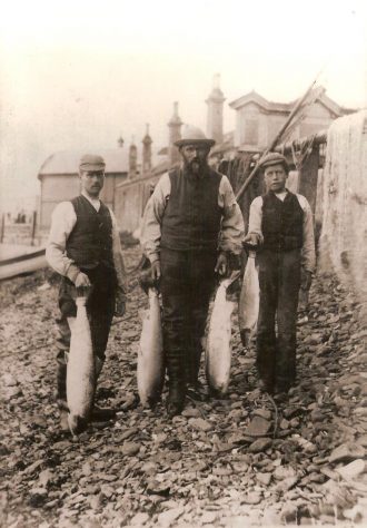 Salmon Fishers at Pier Beach