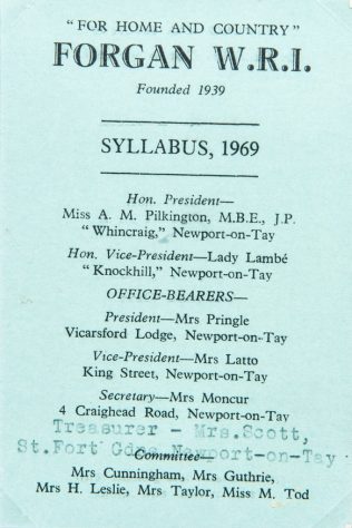 Forgan WRI Syllabus Card 1969